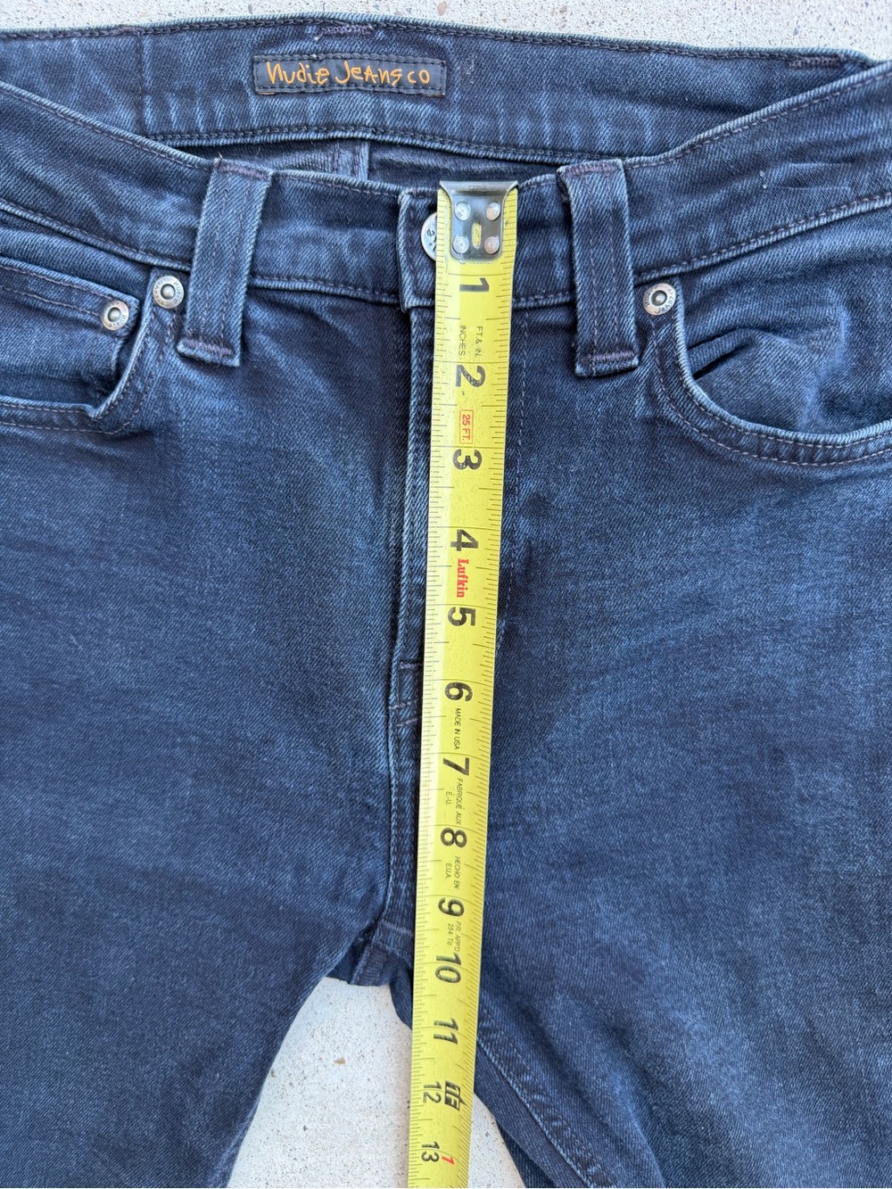 Nudie Jeans High Kai Skinny Black Organic Cotton W26 Hemmed Distressed - Picture 13 of 14